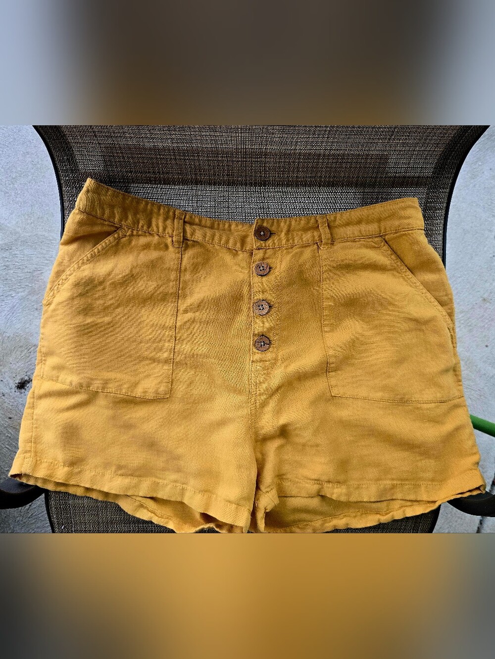 Ripcurl Mustard Linen Shorts, Sz XL
